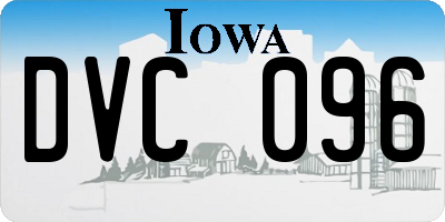 IA license plate DVC096