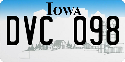 IA license plate DVC098