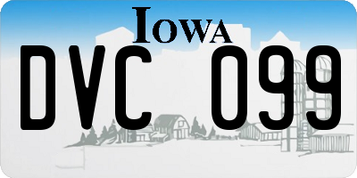 IA license plate DVC099