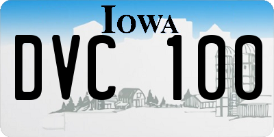 IA license plate DVC100