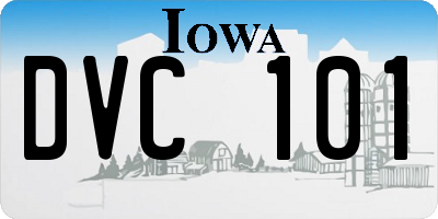 IA license plate DVC101
