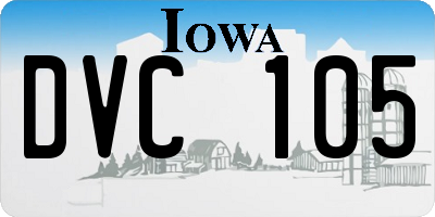 IA license plate DVC105