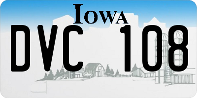 IA license plate DVC108
