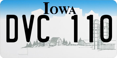 IA license plate DVC110