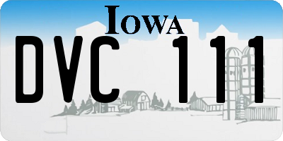 IA license plate DVC111
