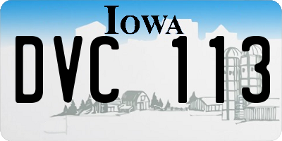 IA license plate DVC113