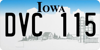 IA license plate DVC115