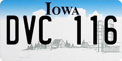 IA license plate DVC116