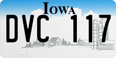 IA license plate DVC117
