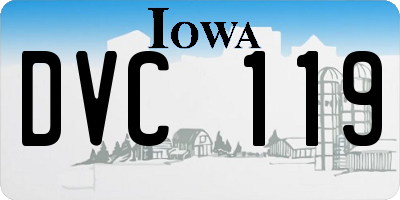 IA license plate DVC119