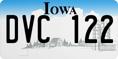 IA license plate DVC122