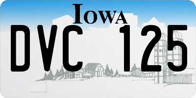 IA license plate DVC125