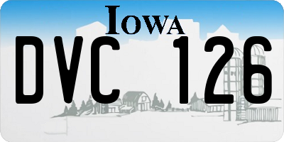 IA license plate DVC126
