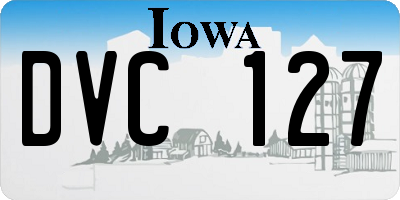 IA license plate DVC127