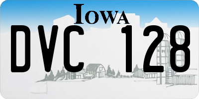 IA license plate DVC128