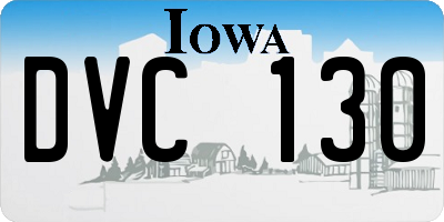 IA license plate DVC130