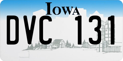 IA license plate DVC131