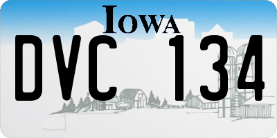 IA license plate DVC134