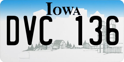 IA license plate DVC136