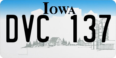 IA license plate DVC137