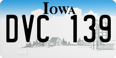 IA license plate DVC139
