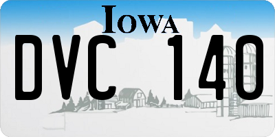 IA license plate DVC140