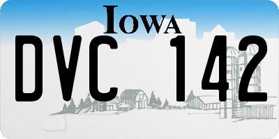 IA license plate DVC142