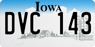 IA license plate DVC143