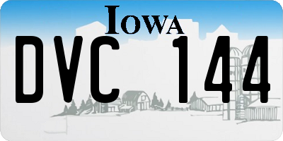 IA license plate DVC144