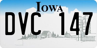 IA license plate DVC147