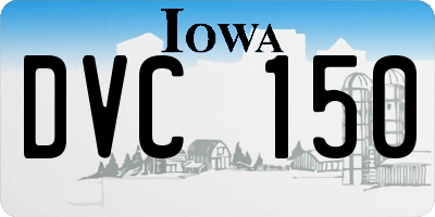 IA license plate DVC150