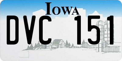 IA license plate DVC151