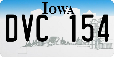 IA license plate DVC154