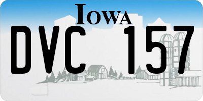 IA license plate DVC157