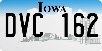 IA license plate DVC162