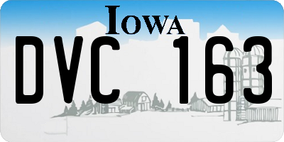 IA license plate DVC163