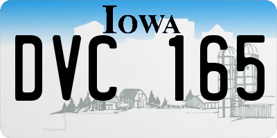 IA license plate DVC165