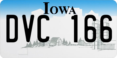 IA license plate DVC166