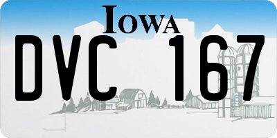 IA license plate DVC167