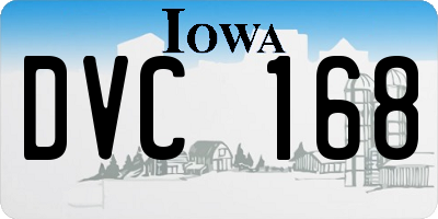 IA license plate DVC168