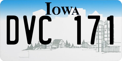 IA license plate DVC171