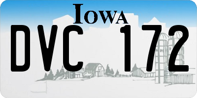 IA license plate DVC172