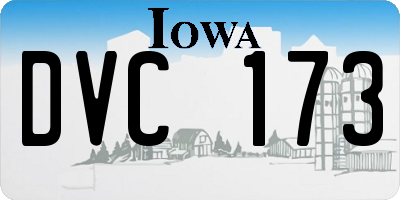IA license plate DVC173