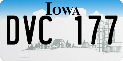 IA license plate DVC177