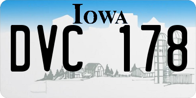 IA license plate DVC178