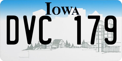 IA license plate DVC179