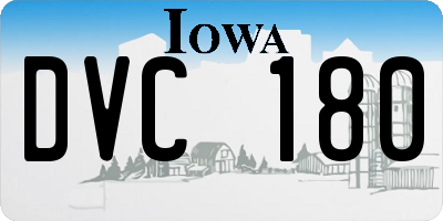 IA license plate DVC180