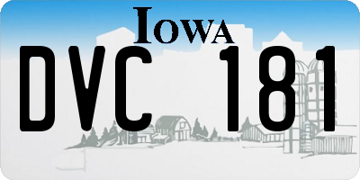 IA license plate DVC181