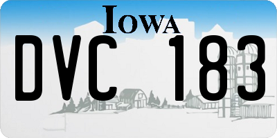 IA license plate DVC183