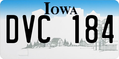 IA license plate DVC184
